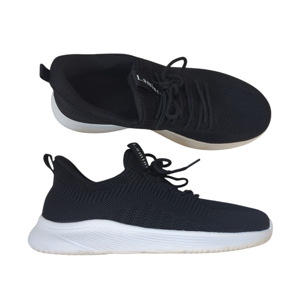 Lamincoa Walking Slip-On Lightweight Memory Foam Sneakers 38.5 Black White